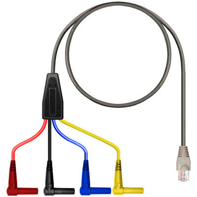 (4) R/A 2mm Shrouded Mini Bananas-RJ45 Wired 1,2,4,5-6ft