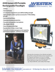4500 Lumen LED Portable Rechargeable Floodlight